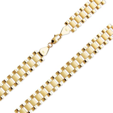 10k solid yellow gold rolex necklace chain 12.0mm 22-30|10K Solid Yellow Gold Rolex Necklace Chain 12.0mm 22.